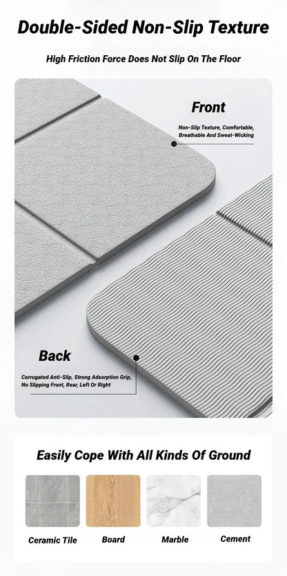 Foldable Yoga Mat Eco Friendly Tpe Folding Travel Fitness Exercise Double Sided Non-Slip For Pilates & Floor Workouts