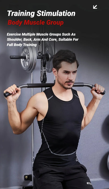 Fitness Lat Pull Down Bar Press Biceps Back Strength Workout Handle For Cable Machine Attachment Gym Accessories