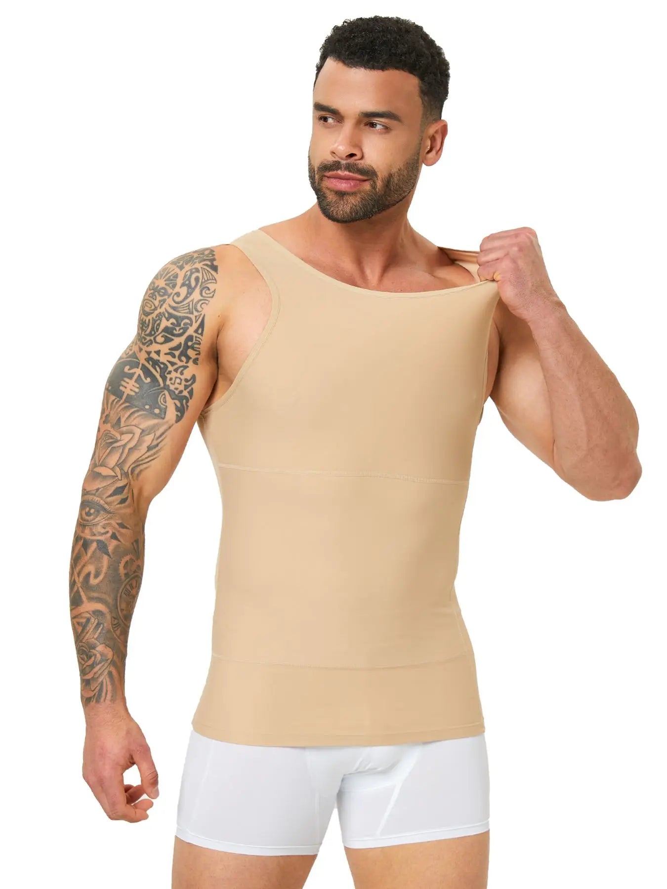 Mens Shapewear Hide Gynecomastia Compression Tank Tops Men Body Shaper Tummy Control Slimming Undershirt