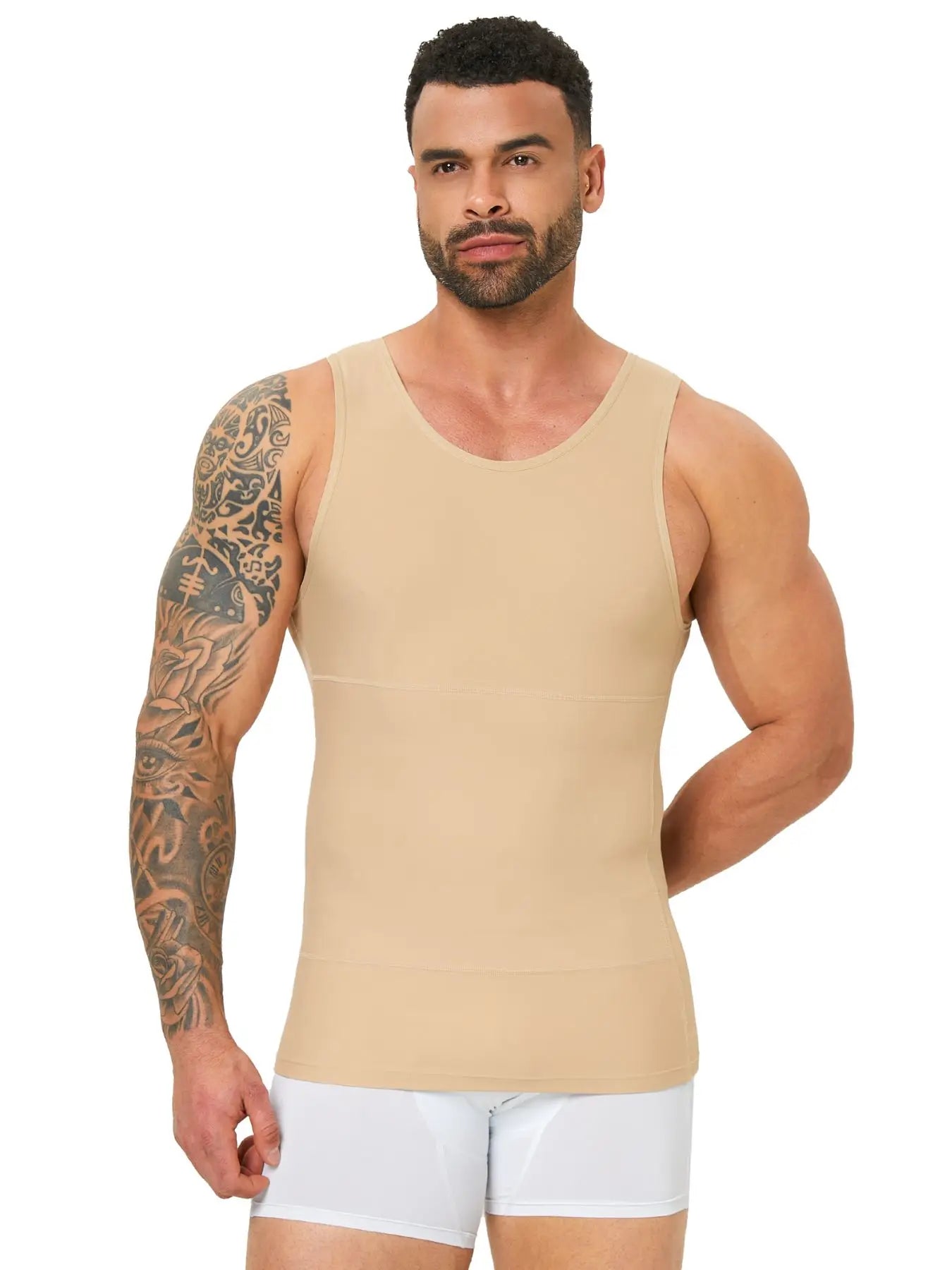 Mens Shapewear Hide Gynecomastia Compression Tank Tops Men Body Shaper Tummy Control Slimming Undershirt