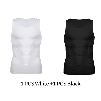 Mens Slimming Body Shaper Vest Shirt Abs Abdomen Slim Gym Workout Tummy Control Compression Tank Top Sleeveless Shapewear