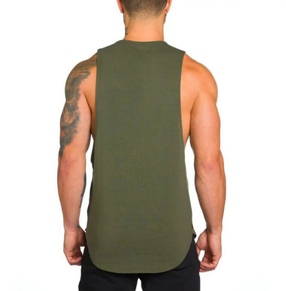 Cotton Breathable Sleeveless T-Shirt Gym Fitness Bodybuilding Training Clothing Mens Running Sport Solid Color Muscle Tank Tops
