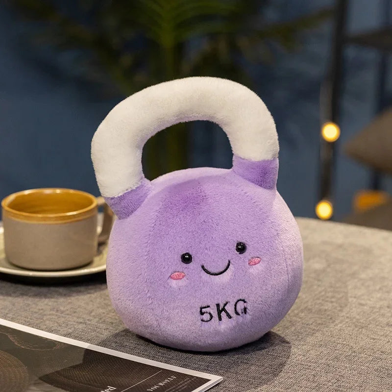 Simulation Fitness Equipment Plush Toy Kettlebell Dumbbell Stuffed Doll Kawaii Room Decor Birthday Xmas Gifts for Kids