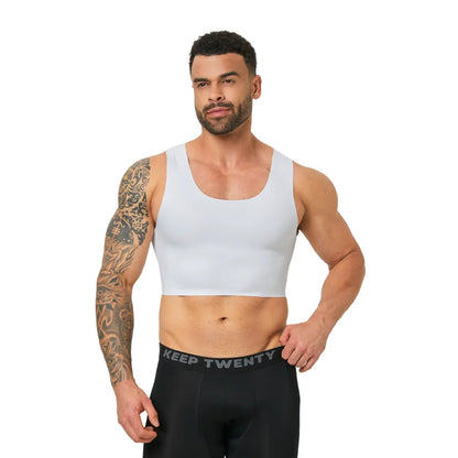 Men's seamless shaping short vest, sleeveless slim fit underwear, high elasticity breathable comfortable vest