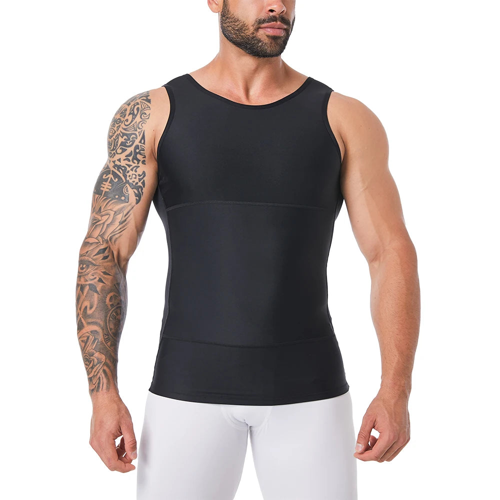 Mens Shapewear Hide Gynecomastia Compression Tank Tops Men Body Shaper Tummy Control Slimming Undershirt