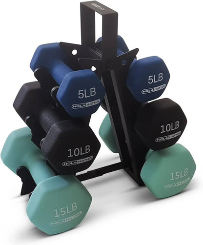 Neoprene Dumbbell Free Hand Weight Set with Rack, Ideal for Home Exercises to Gain Tone and Definition