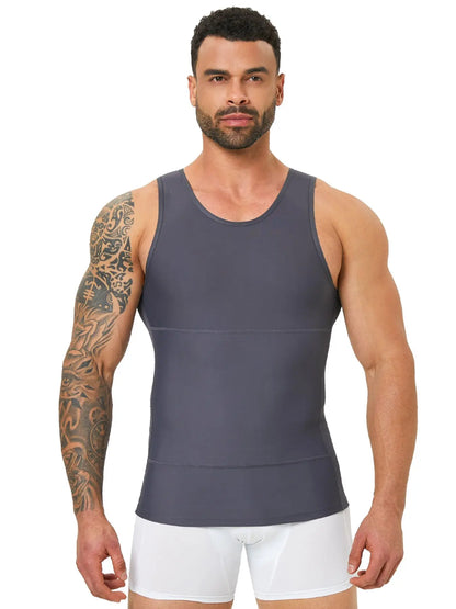 Mens Shapewear Hide Gynecomastia Compression Tank Tops Men Body Shaper Tummy Control Slimming Undershirt