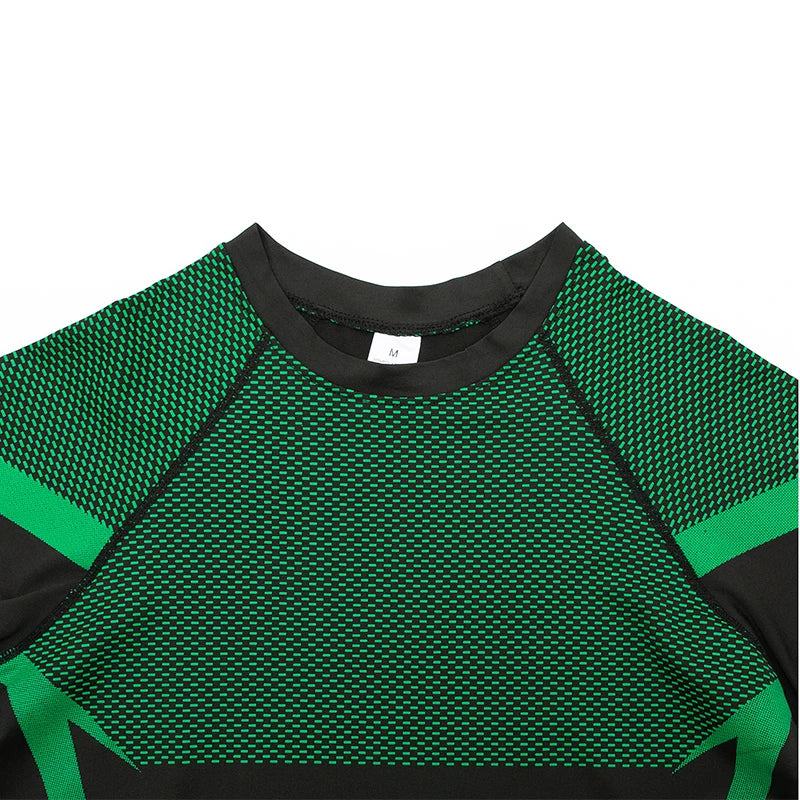 HANRAN Men's Compression shirt Tight Quick Dry Running Sports T-Shirt Gym Fitness Training Workout Breathable Man Brand Top