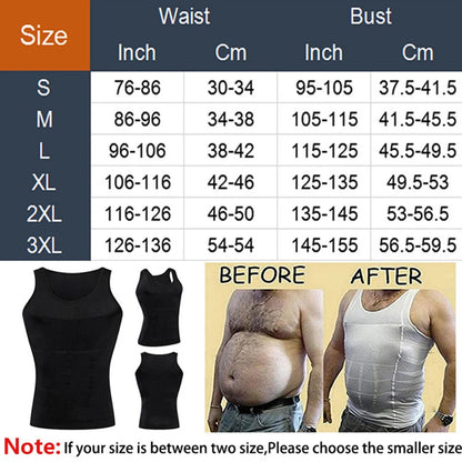 Men's Shapewear Slimming Body Corset Vest Shirt Compression Abdomen Tummy Belly Control Slim Waist Cincher Underwear Sports Vest