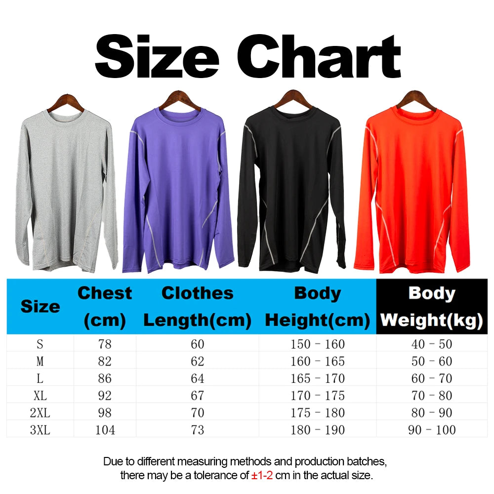 Men Compression Running T-Shirt Gym Sportswear Training Jogging Shirts Fitness Tight Long Sleeve Sport T-shirt Quick Dry Clothe