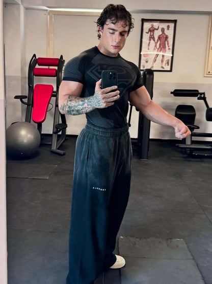 2025 YOUNGAL New Men's Fitness T-shirts clothing sports Tshirt tights high elastic training short sleeve fitness man clothing