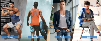 New Men's Shapewear Slimming Body Shaper Horizontal Stripe Compression Band Tummy Control T-Shirt Cross Elastic Workout Top