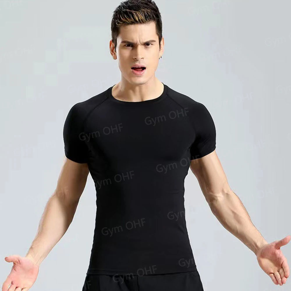 Anime Compression Shirt Men's Print Summer Short Sleeve Rash Guard Gym Workout T-Shirt Athletic Quick Dry Baselayer Undershirts