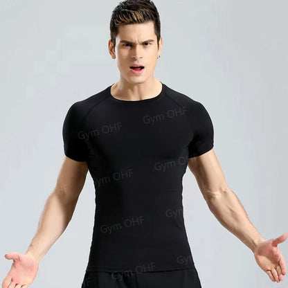 Anime Compression Shirt Men's Print Summer Short Sleeve Rash Guard Gym Workout T-Shirt Athletic Quick Dry Baselayer Undershirts