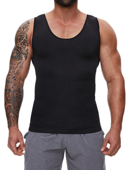 Men Body Shaper Slimming Compression Vest Undershirt Seamless Waist Trainer Tank Top Belly Control Workout Weight Loss Shapewear