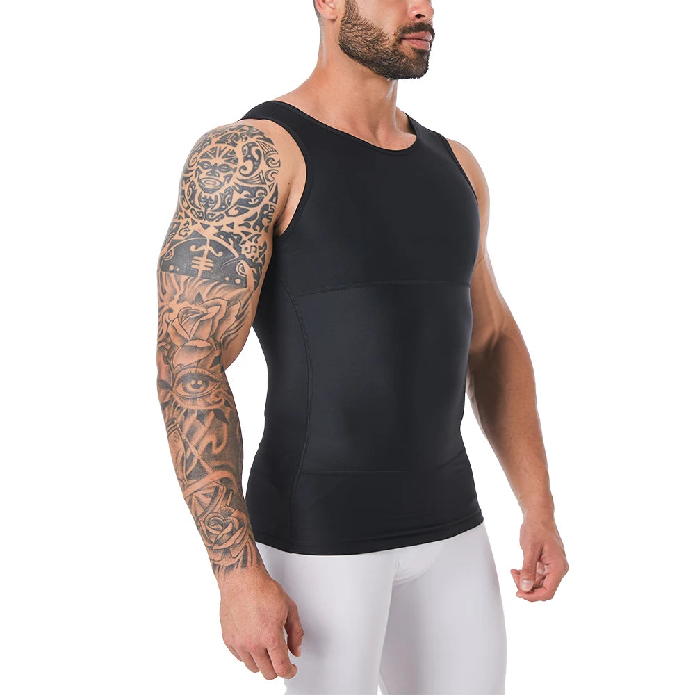 Mens Shapewear Hide Gynecomastia Compression Tank Tops Men Body Shaper Tummy Control Slimming Undershirt