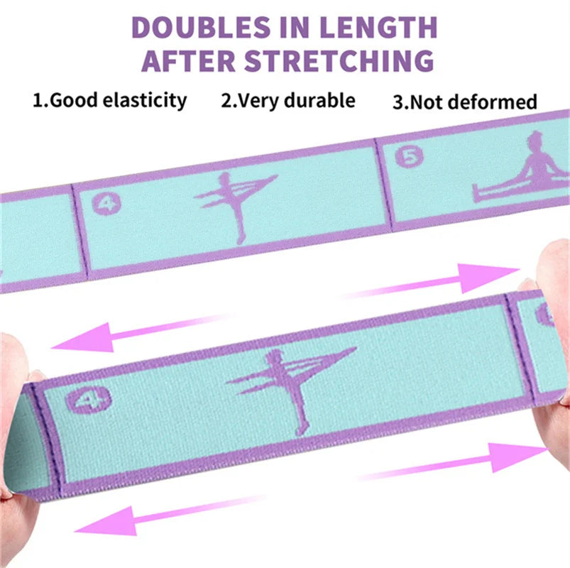 Elastic Yoga Resistance Band Pilates Dance Stretching Belt Fitness Sport Exercise Pull Strap Belt Beginner Multi-Functional Band