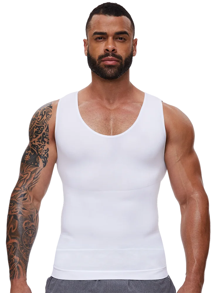Men Body Shaper Slimming Compression Vest Undershirt Seamless Waist Trainer Tank Top Belly Control Workout Weight Loss Shapewear