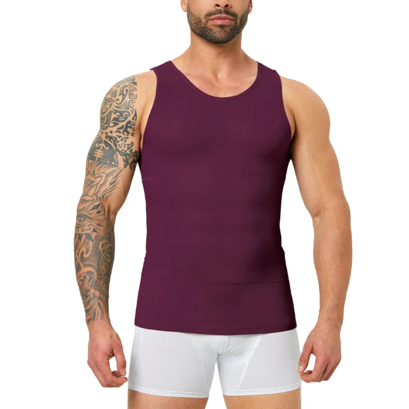 Mens Shapewear Hide Gynecomastia Compression Tank Tops Men Body Shaper Tummy Control Slimming Undershirt