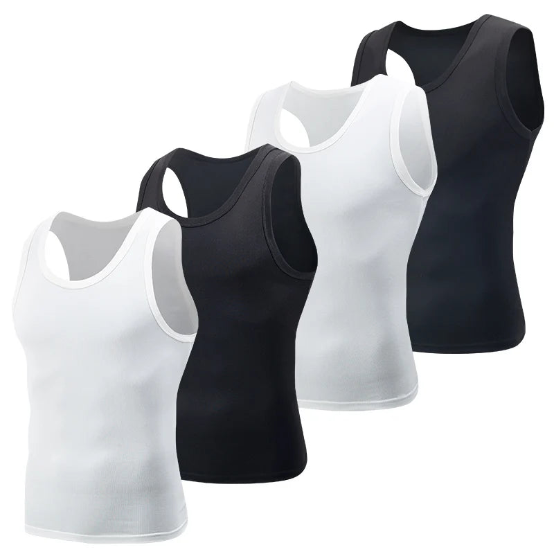 1/3 Piece Men's Four Seasons Basic Plus Size Sports And Leisure Vest Men's Fitness Running Basketball Bottoming Sleeveless Vest