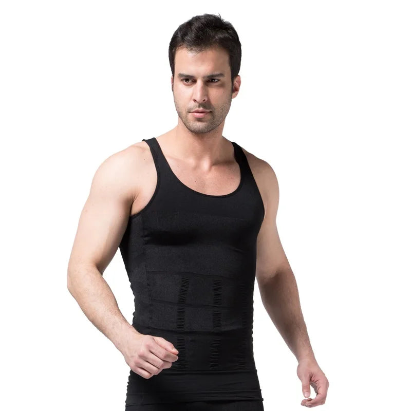 CXZD Men Compression Shirt Shapewear Slimming Body Shaper Vest Undershirt Weight Loss Tank Top Corset Vest Tummy Belly Control