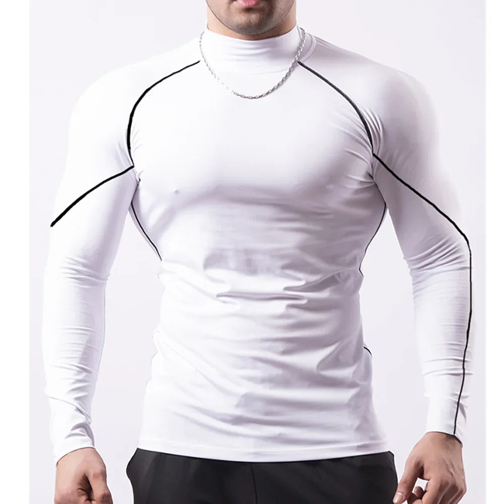 Quick-drying Exercise Compression Short Sleeve Summer Gym Running Training T-shirt for Men's Elastic Tight Sportswear Tops S-3XL