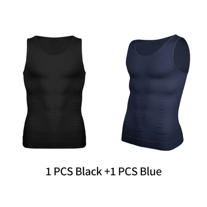 Mens Slimming Body Shaper Vest Shirt Abs Abdomen Slim Gym Workout Tummy Control Compression Tank Top Sleeveless Shapewear