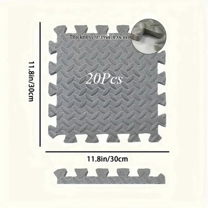 30x30cm EVA Foam Fitness Mat Waterproof Non-slip and Washable Yoga Mat Suitable for Home Gym with Free Side Strips Exercise Mat