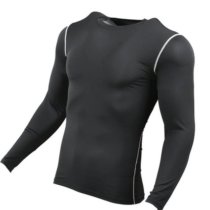 Men Compression Running T-Shirt Gym Sportswear Training Jogging Shirts Fitness Tight Long Sleeve Sport T-shirt Quick Dry Clothe