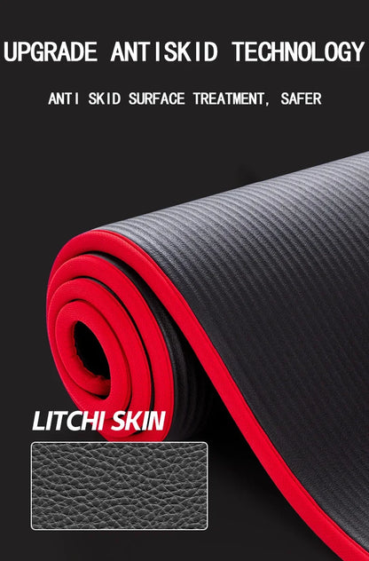 10MM Extra Thick 183cmX61cm Yoga Mats NRB Non-slip Exercise Mat Fitness Tasteless Pilates Workout Gym Mats With Bandage