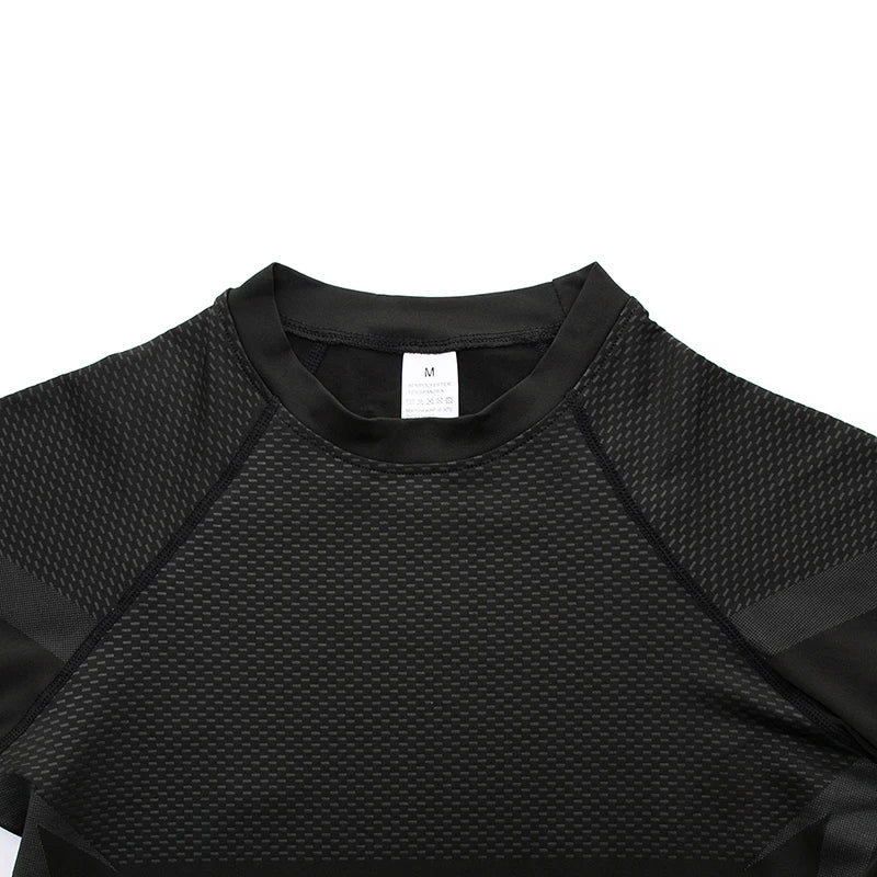 HANRAN Men's Compression shirt Tight Quick Dry Running Sports T-Shirt Gym Fitness Training Workout Breathable Man Brand Top