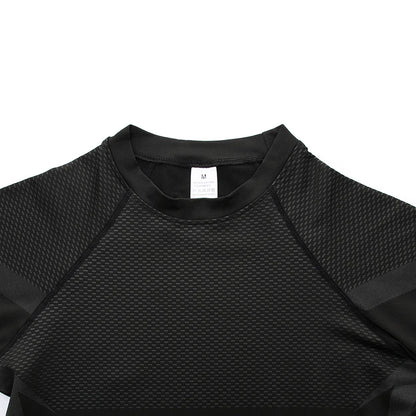 HANRAN Men's Compression shirt Tight Quick Dry Running Sports T-Shirt Gym Fitness Training Workout Breathable Man Brand Top