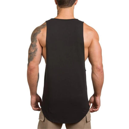 Cotton Breathable Sleeveless T-Shirt Gym Fitness Bodybuilding Training Clothing Mens Running Sport Solid Color Muscle Tank Tops