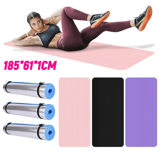 Recently popular hot-seYoga Mat Non Slip Exercise Mat Thick Solid Color Fitness Mat Yoga Workout Mat Multi-Function for Home Gym