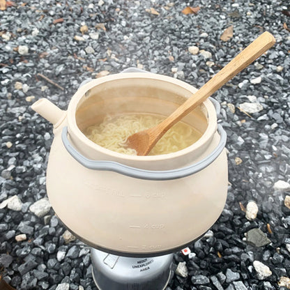 1.5/1L Foldable Silicone Kettle with Handle Outdoor Collapsible Kettle Stainless Steel Bottom Water Pot for Campting Backpacking