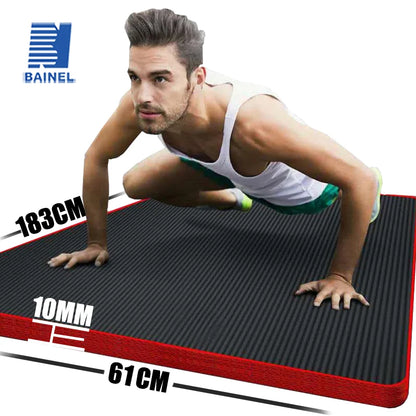 10MM Extra Thick 183cmX61cm Yoga Mats NRB Non-slip Exercise Mat Fitness Tasteless Pilates Workout Gym Mats With Bandage