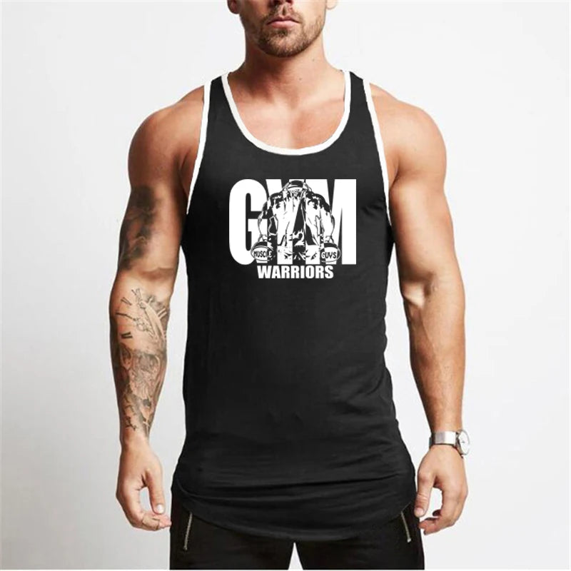 Gym Bodybuilding Workout Muscle Tank Tops Summer Cool Cotton Breathable Sleeveless T-Shirts Mens Fitness Running Sport Singlets