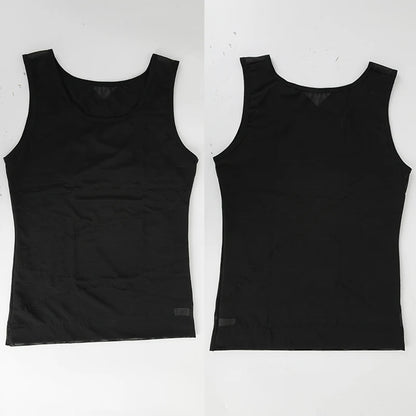 Compression Shirt for Men Slimming Undershirt Body Shaper Tank Top Gynomastica Sleeveless Shapewear Vest Mesh Cross Suit 3XL