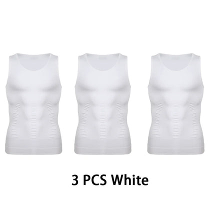 Mens Slimming Body Shaper Vest Shirt Abs Abdomen Slim Gym Workout Tummy Control Compression Tank Top Sleeveless Shapewear