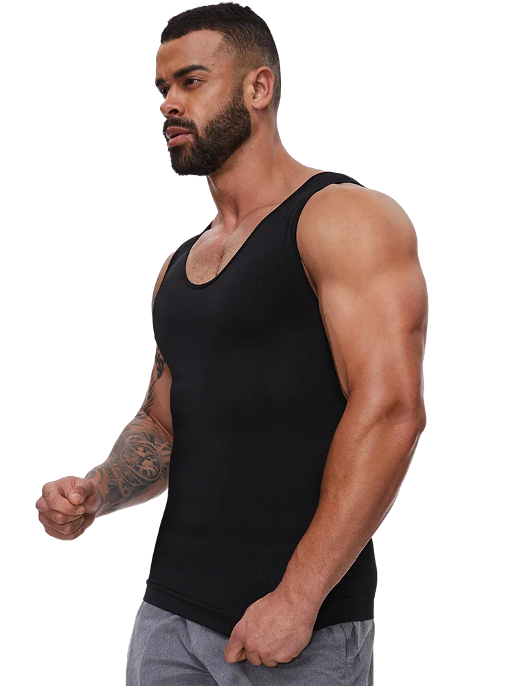 Men Body Shaper Slimming Compression Vest Undershirt Seamless Waist Trainer Tank Top Belly Control Workout Weight Loss Shapewear
