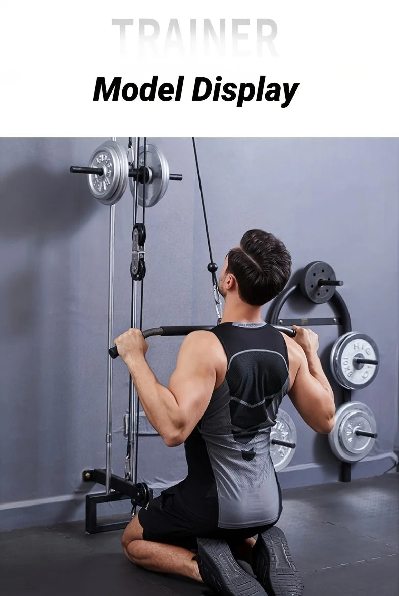 Fitness Lat Pull Down Bar Press Biceps Back Strength Workout Handle For Cable Machine Attachment Gym Accessories