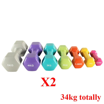 Household Fitness Products Hexagon Smooth Surface Immersion Dumbbell With Built-In Iron Core Women's Fitness Dumbbell