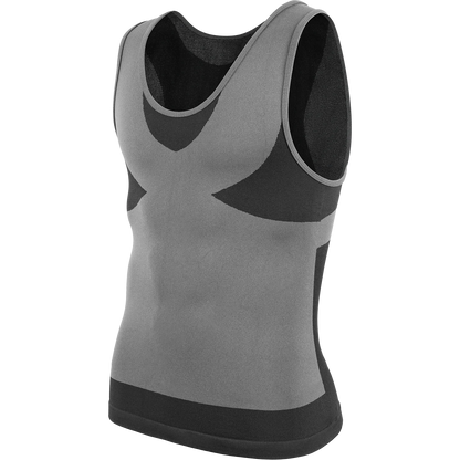 New Men's Shapewear Slimming Body Shaper Horizontal Stripe Compression Band Tummy Control T-Shirt Cross Elastic Workout Top