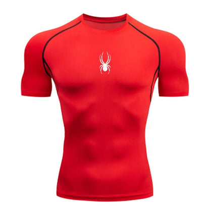 Men Sport T-Shirt Spider Quick Dry Bodybuilding Running Shirt Compression Tops Gym T Shirt Men Fitness Tight Tees Rashgard