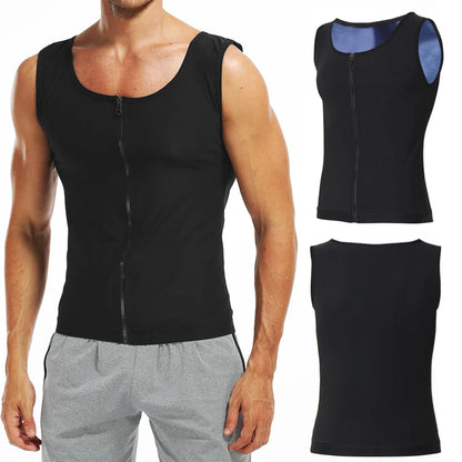 Men Abdomen Reducer Body Shaper Promote Sweat Sauna Vest Fitness Waist Trainer Belly Slimming Shapewear Fat Burner Corset Top