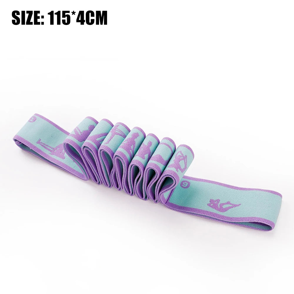 Elastic Yoga Resistance Band Pilates Dance Stretching Belt Fitness Sport Exercise Pull Strap Belt Beginner Multi-Functional Band
