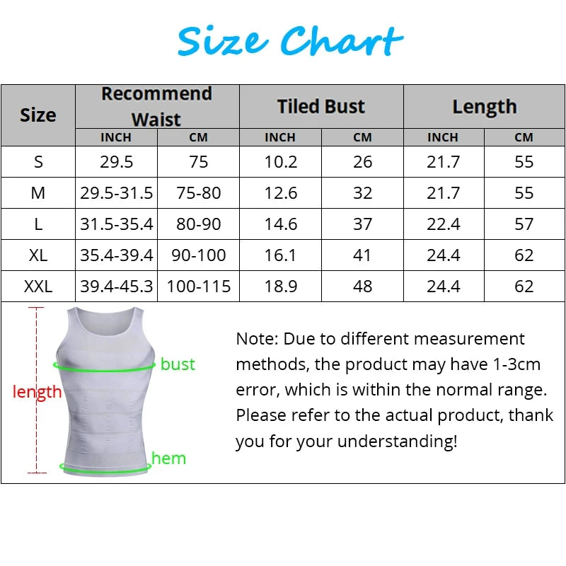 CXZD Men Compression Shirt Shapewear Slimming Body Shaper Vest Undershirt Weight Loss Tank Top Corset Vest Tummy Belly Control