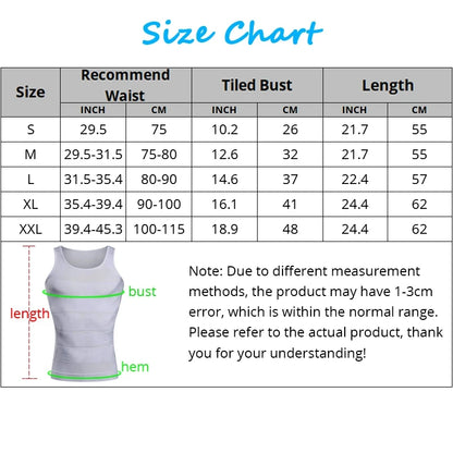 CXZD Men Compression Shirt Shapewear Slimming Body Shaper Vest Undershirt Weight Loss Tank Top Corset Vest Tummy Belly Control