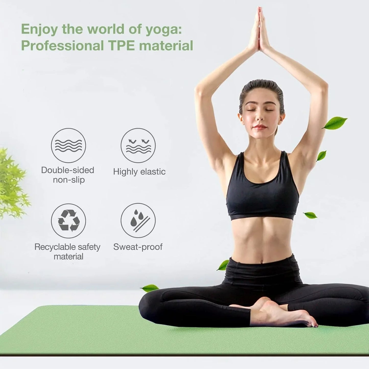TPE yoga mat is environmentally friendly, odorless, elastic, waterproof, and anti slip. It is a professional yoga mat with genui