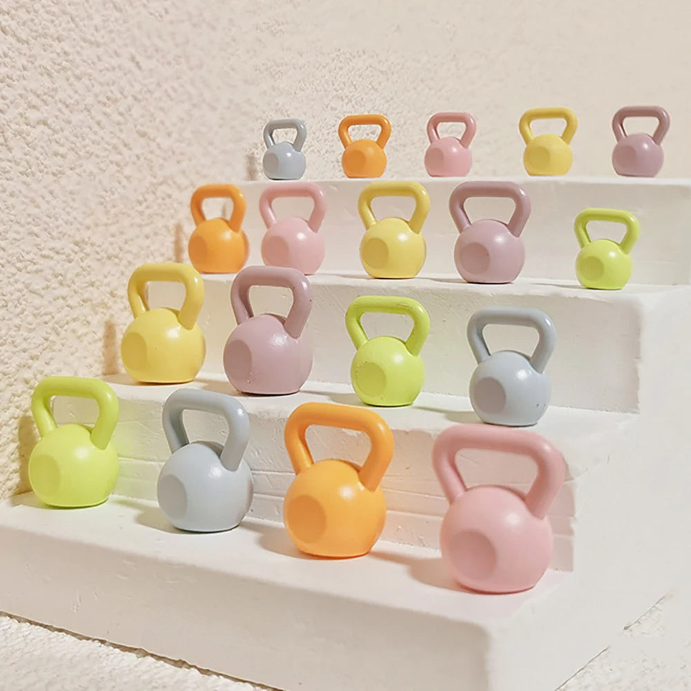 1Pcs 1/12 Dollhouse Miniature Metal Dumbbell Mini Kettlebell Model for ob11 bjd Doll House Accessories Decoration